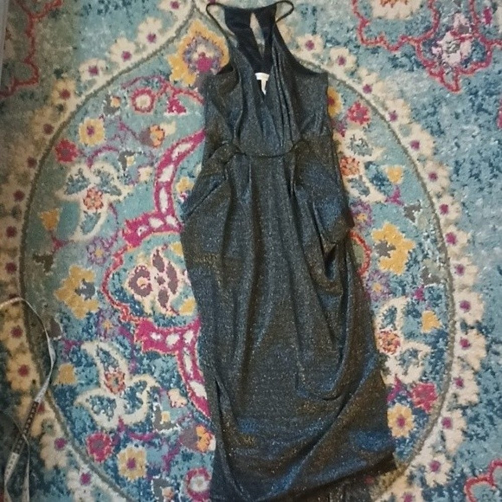 Bcbgeneration Metallic Gray Silver Midi Cocktail … - image 1